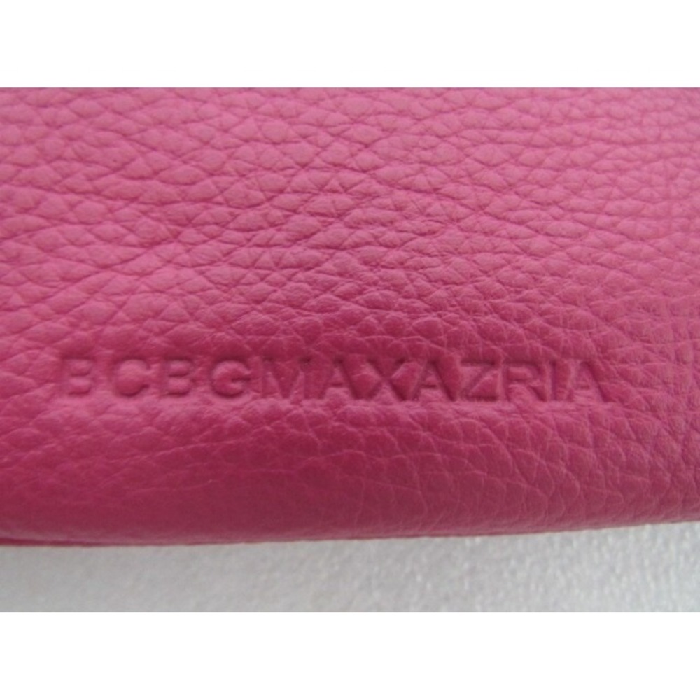BCBG Max Azria Genuine Italian Leather Pink Buckle Pebble Clutch Purse - Picture 4 of 5